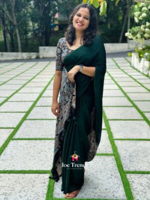 PURE MODAL SILK HANDBLOCK SAREE-ARUNA