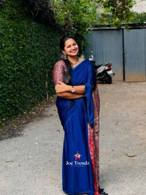 PURE MODAL SILK HANDBLOCK SAREE
