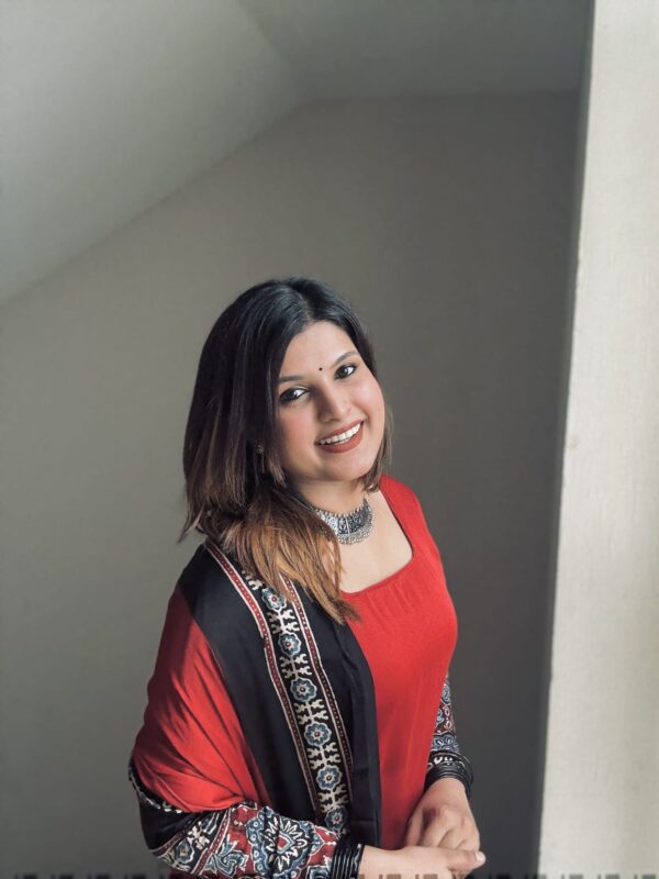 PURE MODAL SILK HANDBLOCK SALWAR SUITE (RED) - Image 2