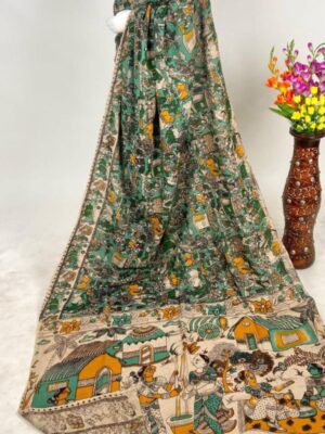 KALAMKARI MULCOTTON SAREE-LIVYA