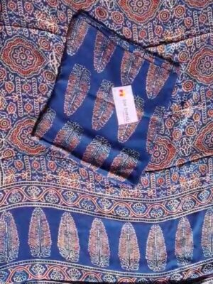 PURE MODAL SILK HANDBLOCK SALWAR SUITE (BLUE)