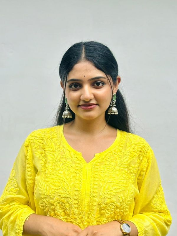 CHIKANKARI chanderi 3D WORK-YELLOW SHADE TOP - Image 3