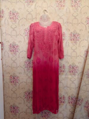 CHIKANKARI Viscose Georgette 6D work shaded top