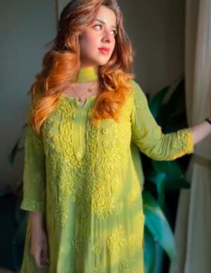 CHIKANKARI Viscose Georgette  top with inner(Aparna)