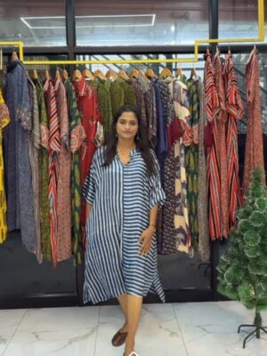 High Low pattern free size dress in pure modal silk